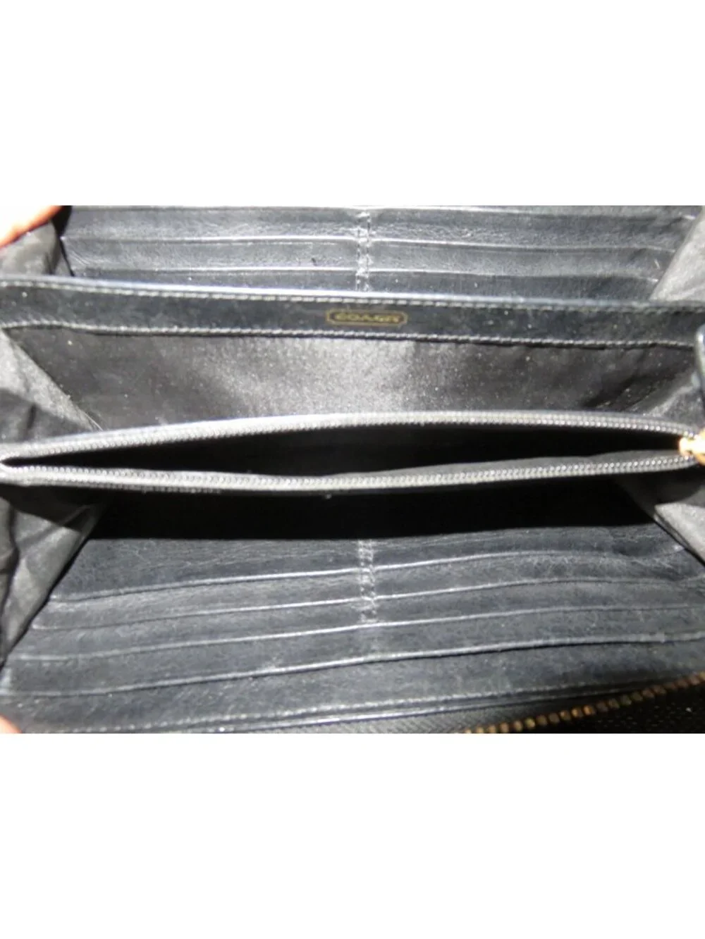 Coach Black Quilted Leather Zip Around Accordion Continental Long Wallet